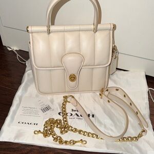 Coach Cream Leather Satchel